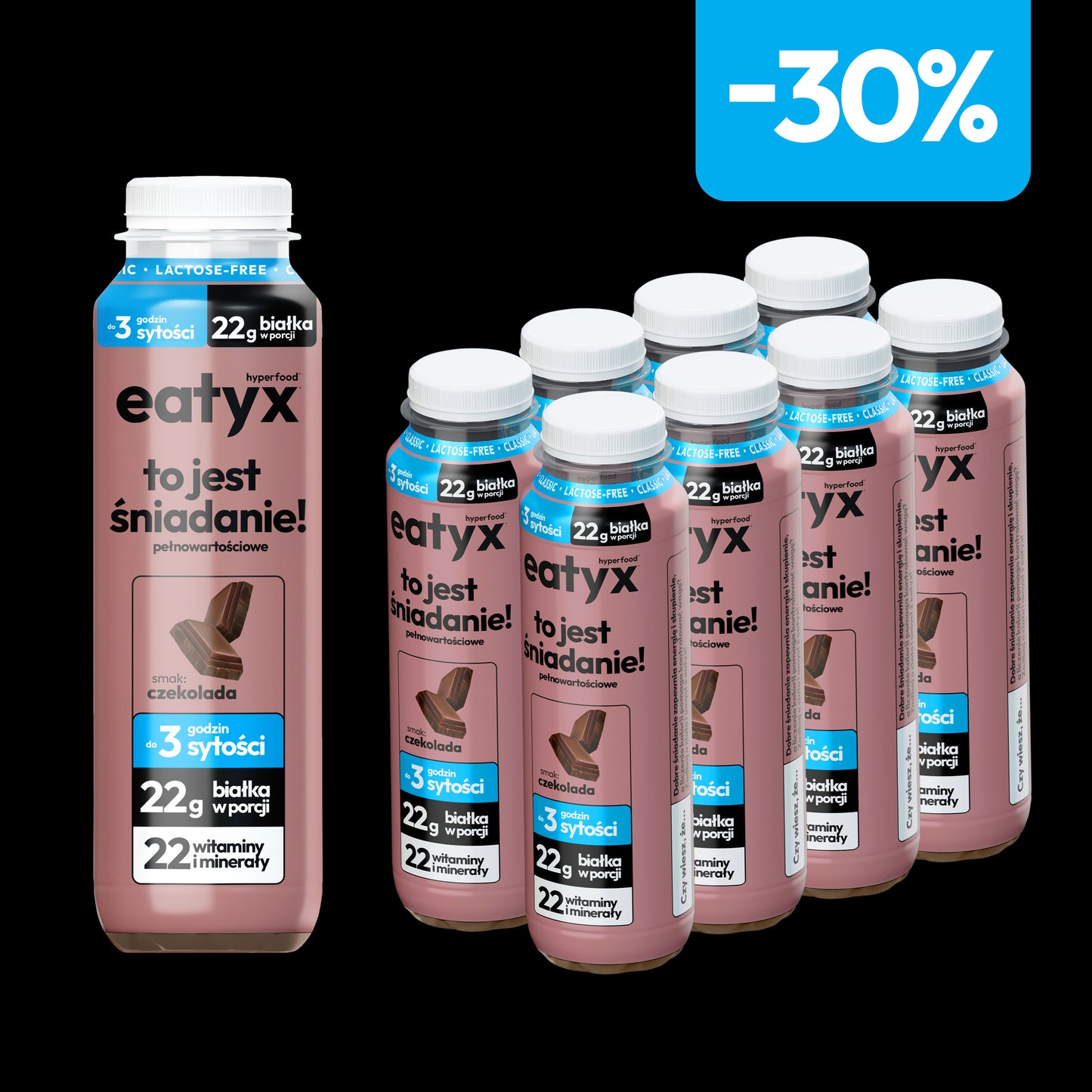 Zestaw 8 śniadań w płynie 300 ml o smaku czekoladowym