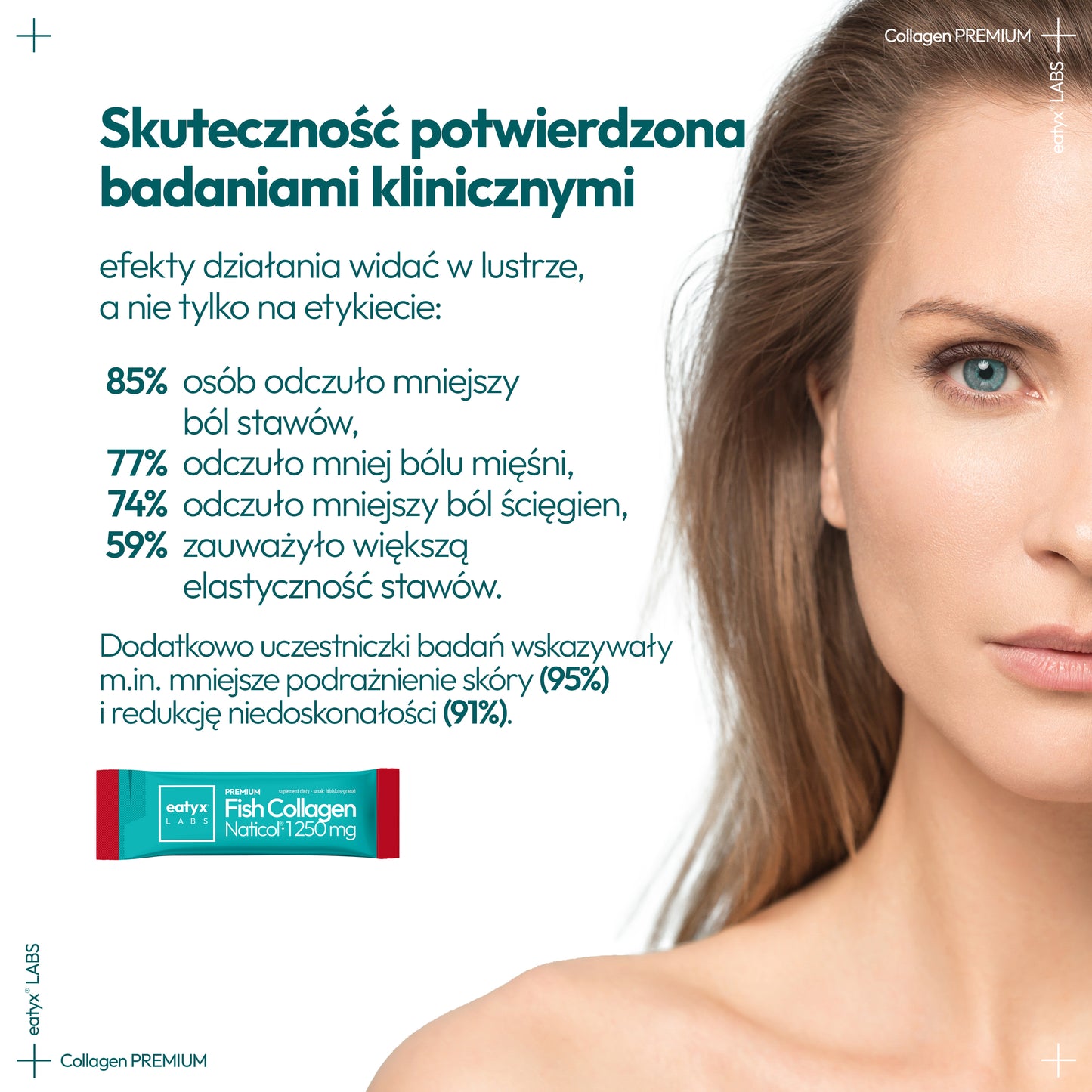 Miesięczny rytuał eatyx LABS Premium Fish Collagen Naticol 37 500 mg Hibiskus-Granat