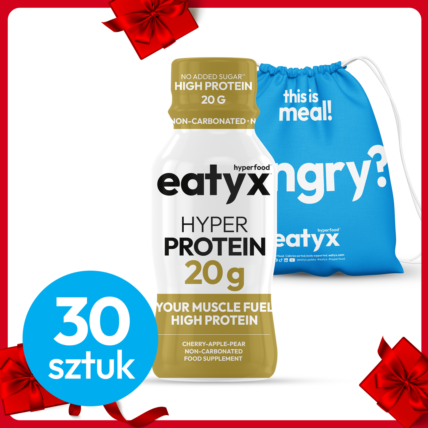 MONTHLY MUSCLE BUILDING TREATMENT eatyx HYPER PROTEIN 20 g, 30 pcs.