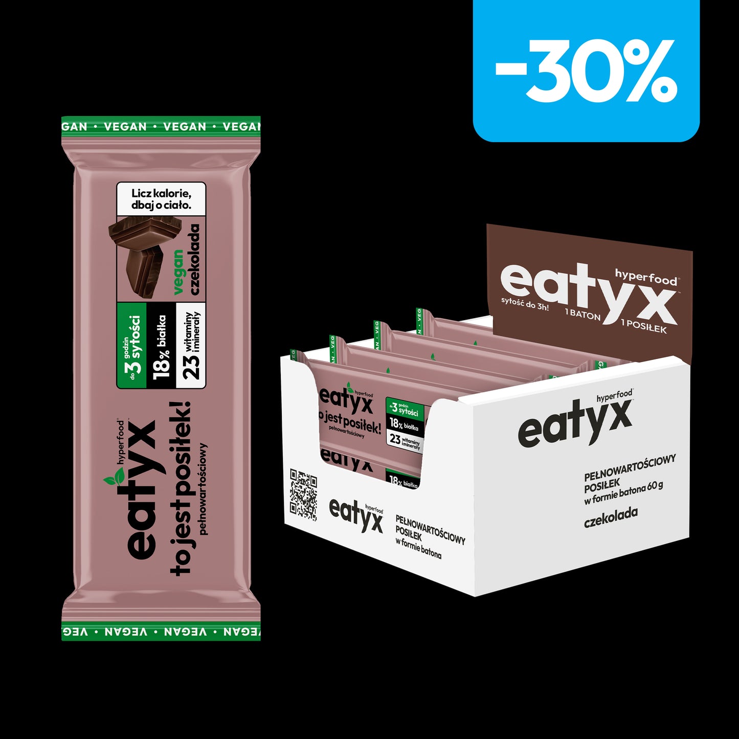 Zestaw 8 posiłków w batonie o smaku czekolady