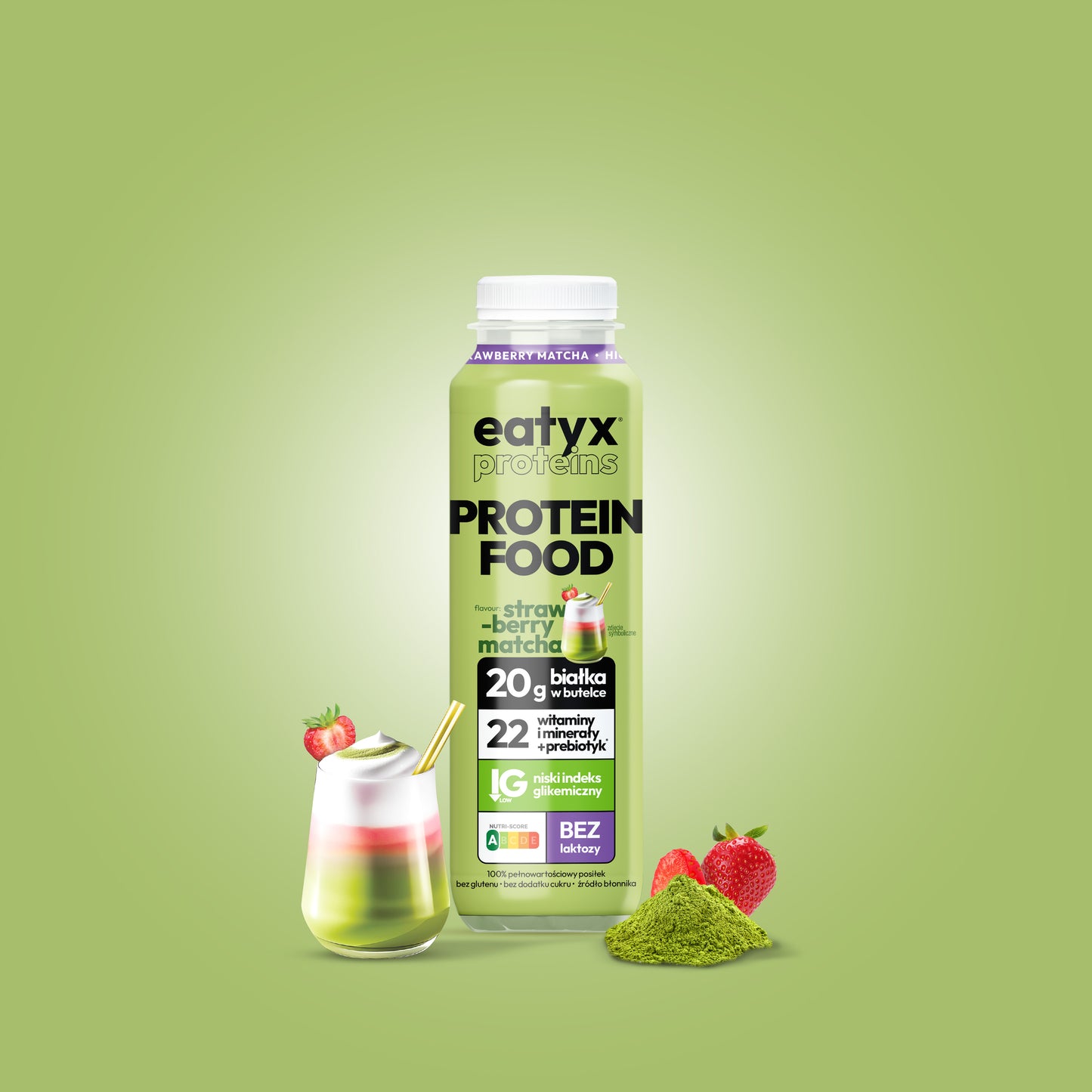Strawberry Matcha Latte 300 ml - lactose free